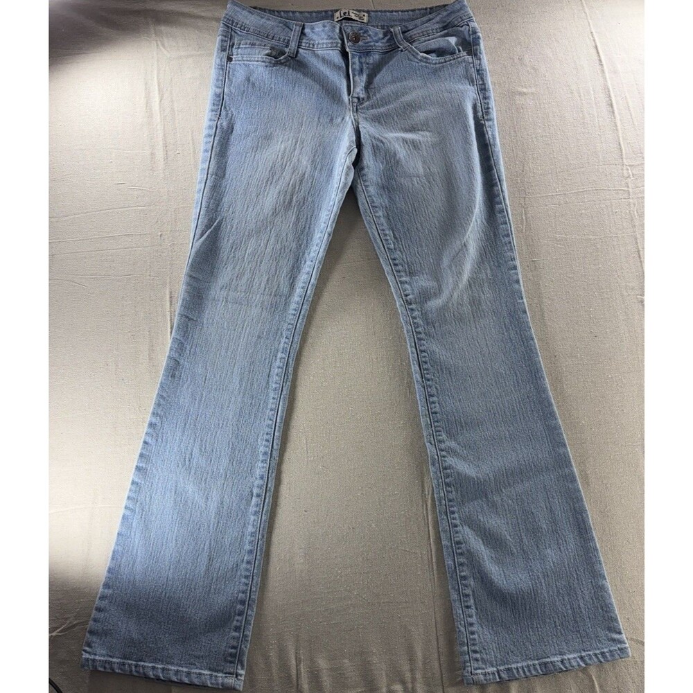 VTG Y2K l.e.i. Ashley Comfort Waist Low Rise Bootcut Jeans Crisscross Pocket